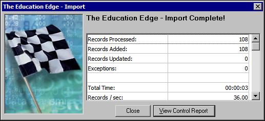 174 C HAPTER 17. Mark Create control report to view or print a report listing the import results, criteria, field mappings, and exceptions.