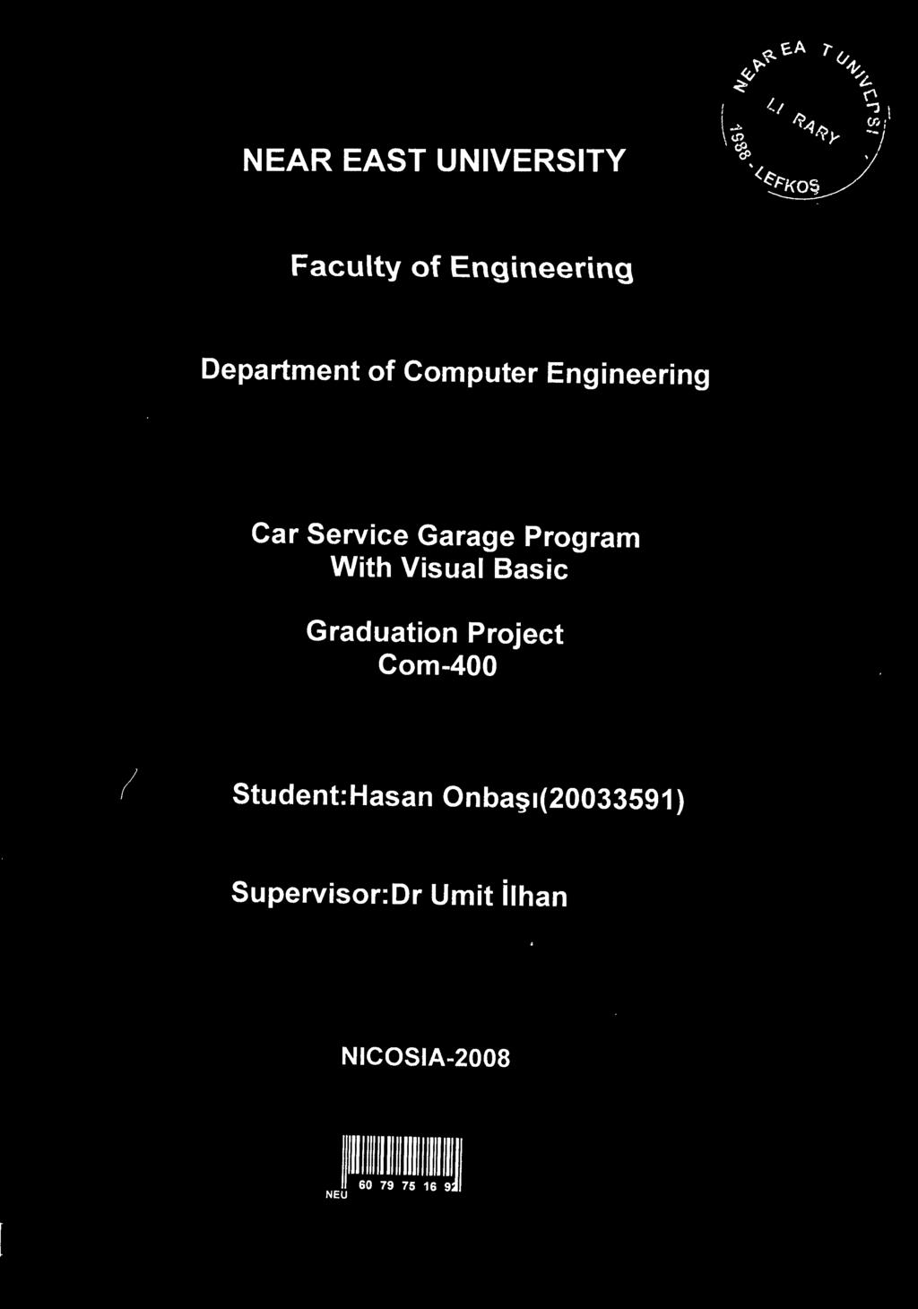 J Car Service Garage Program With Visual Basic Graduation