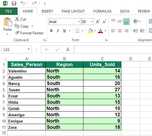 Excel 2013 Advanced Page 123 Click within any cell within the list.