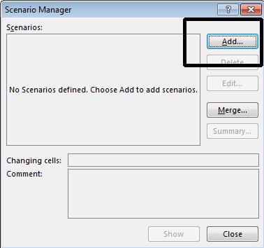 From the drop down list displayed, select Scenario Manager.