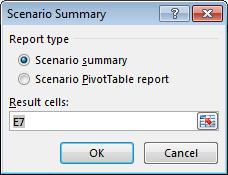 Excel 2013 Advanced Page 170 This will display the Scenario Summary dialog box.