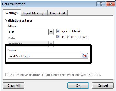 Once you have selected the List option, you will see additional items displayed within the dialog box.