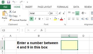 Excel 2013 Advanced Page 195 Click on the Retry button and this time enter the correct number, i.e. 27. This time the number will be accepted.