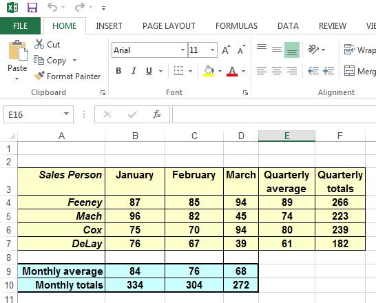 Excel 2013 Advanced Page 203 You see the results of the calculations, rather than the