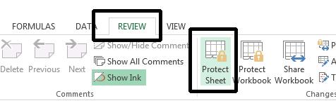 Excel 2013 Advanced Page 231 Remove the tick from the Locked check box. Click on the OK button.