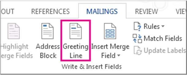 Next, you can insert mail merge fields that pull the information from your spreadsheet into your document.