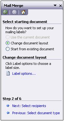 4. Under Select document type, select Labels. 5.