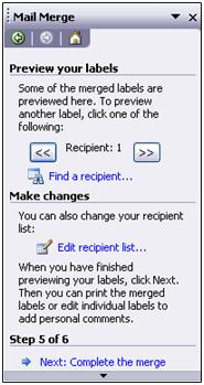 27. Click Next: Preview your labels.