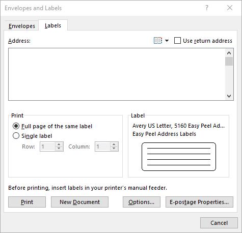 Creating Mail Merged Labels/Nametags The Mail Merge Wizard or the commands on the Mail Merge tab can be used to create labels.