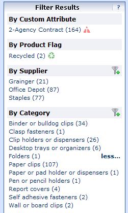 After performing a search, you will see the Filter Results section appear, where you can filter by Custom Attribute (contract type),