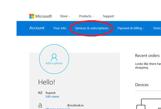 to Other account you use. You will see your Outlook account here; Just click on it and click on manage.