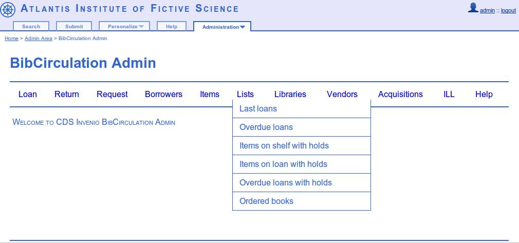 Dissemination and publishing modules IV Circulation module (to use Invenio to manage items and borrowers) CERN Library catalogue integrated