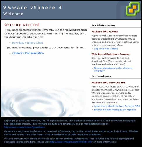 2. If you do not already have the vsphere client, download from http://www.vmware.com/ and install it using to the steps below. You will use vsphere to log on to your ESXi server.