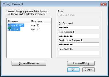 5 Select which resources you want the password change to go to.