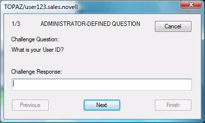 3.8 Challenge/Response Administration When you log in, the Novell Client TM checks to see if your system administrator has enabled the Forgotten Password feature and if you have entered responses to