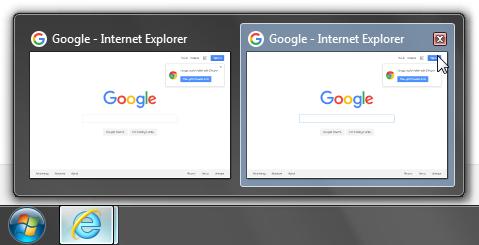 Closing a Window using the Taskbar (supplemental) 1. Open two instances of Internet Explorer. 2.