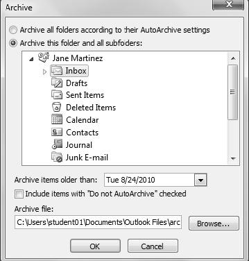 To empty the contents of the Deleted Items folder every time you exit Outlook, click the File tab, click Options, and in the Advanced category, click the Empty the Deleted Items folder upon exiting