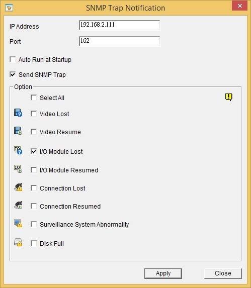 Feature Guide V15.10.1.0 2.4 Sending Alert Notifications Through SNMP Protocol In V15.10.1.0, you can send alert notifications to SNMP-compatible software by using the SNMP Trap Notification utility.
