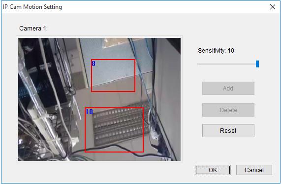 4. For motion detection option, click on the arrow button to activate the following functions: A.