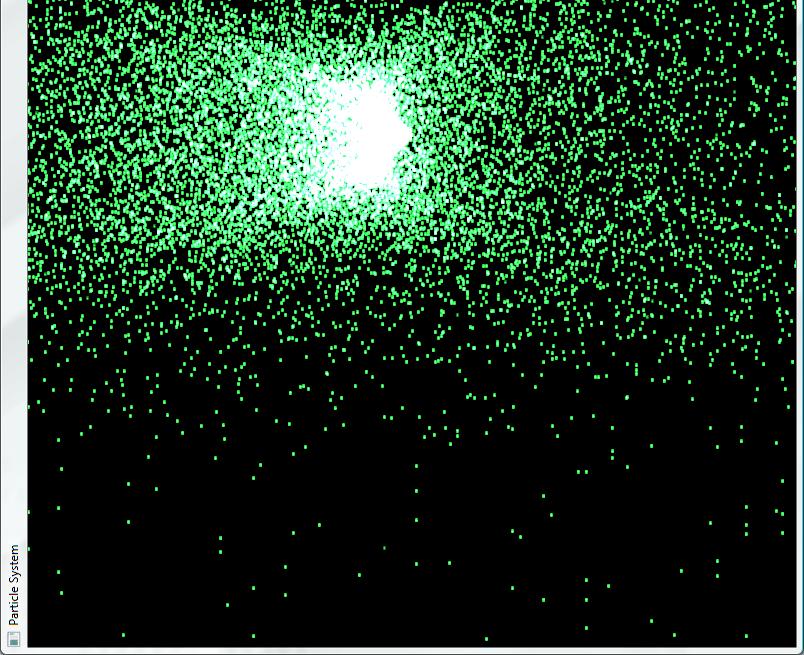 RGB(A). A particle systems can be represented by storing a position and velocity for every particle.