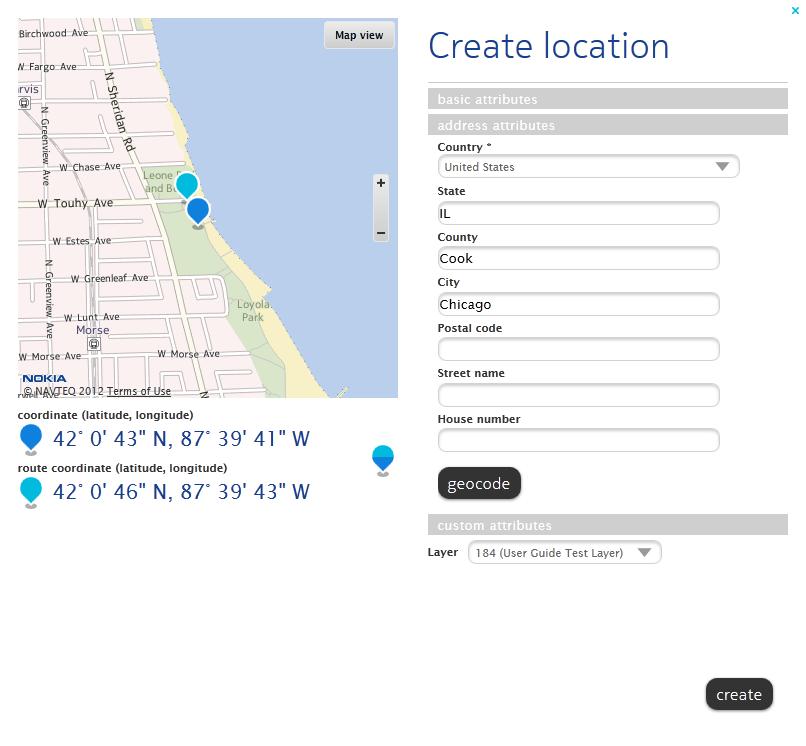 Custom Location Extension User Guide 21 When you have completed the address information details, click the geocode button to display the location on the