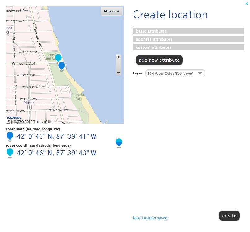 Custom Location Extension User Guide 22 In the custom attributes area, choose the layer to which the location belongs.