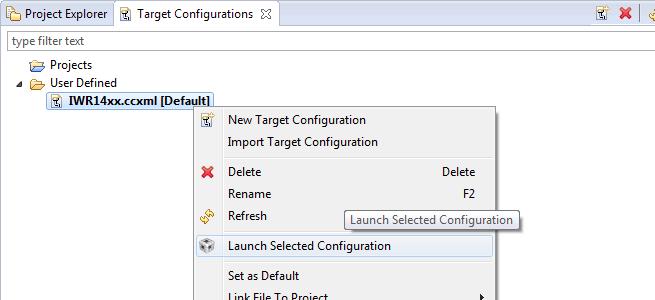 5.1 Connecting - continued Go to View Target Configurations to open the target configuration window. 1 2 3 4 5.