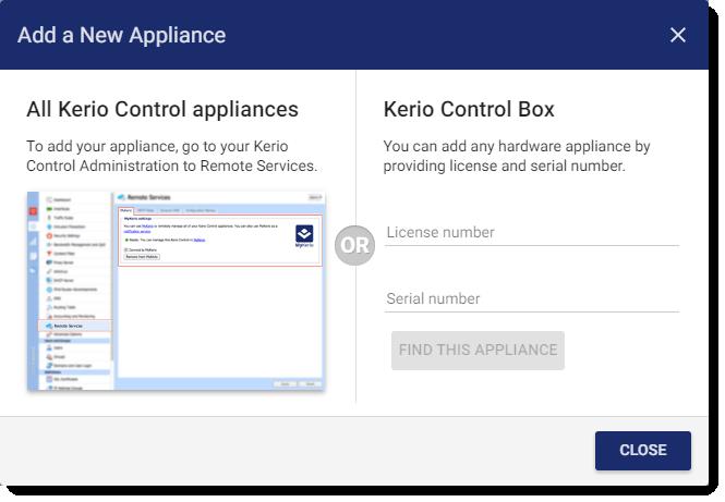 Activate the license 1. In the Activate Your License dialog box, verify the Kerio Control Box type and IP address (if available), and type the company name, if necessary. 2.