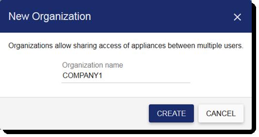4.1.2 Managing organizations in MyKerio Click to leave the displayed organization. Click to rename the displayed organization. Click to delete the displayed organization.