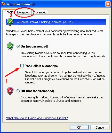 Remote is Windows XP SP2