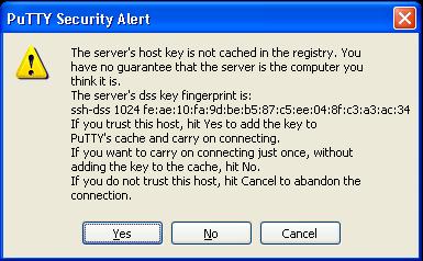 Have the SSH key before hand First time use will prime key on client side UNIX/Linux/Cygwin $ ssh cuzuco.com The authenticity of host 'cuzuco.com (196.12.190.