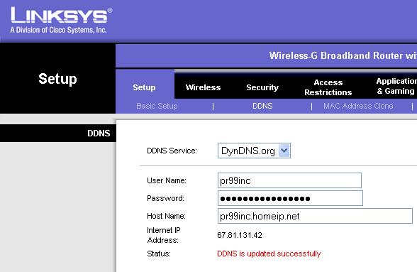 My home IP address changes all the time Use a free dynamic DNS service such as dyndns.org zoneedit.