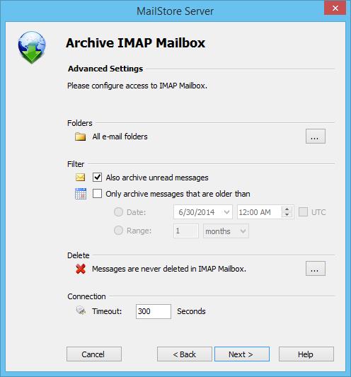 Archiving Server Mailboxes 48 Click on Next.