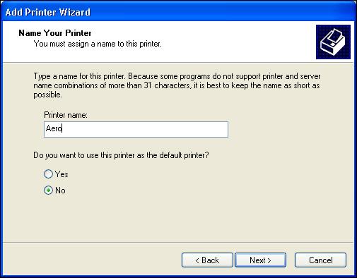 WINDOWS 16 8 Windows XP/Server 2003: Click Next in the Welcome to the Add Standard TCP/IP Printer Port Wizard dialog box. The Add Standard TCP/IP Printer Port Wizard dialog box appears.