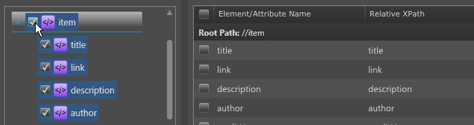 Data Gatherer Chapter 4 Create and Edit Data Sets The name of each item. The relative path to each item within the root path. The header text that will be used when configuring each item on a player.