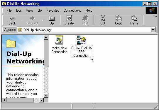 Dial-Up Networking folder. 3.