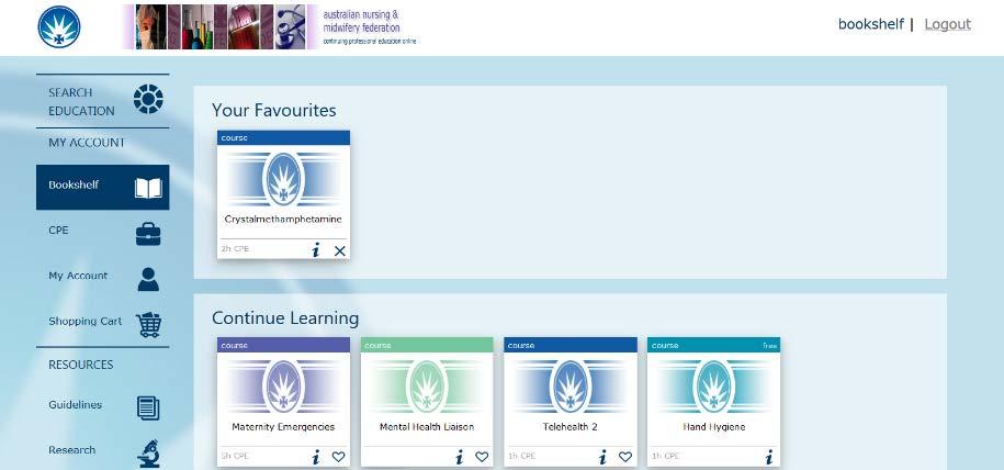 UNDERTAKING A COURSE You can undertake any course you have sitting in the Continue learning section of your bookshelf. To start or continue with a course simply click on the course tile.