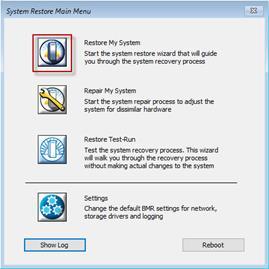 4 Restore a Windows system After creating recovery media, you can restore a Windows system from a BMR backup to a destination machine.