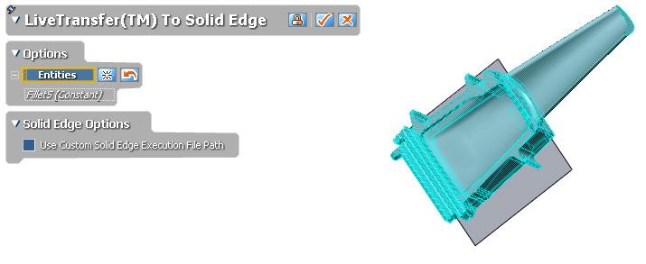 LiveTransfer to Solid Edge Overview LiveTransfer is a functionality of RapidWorks used to export models created in RapidWorks to other CAD products.