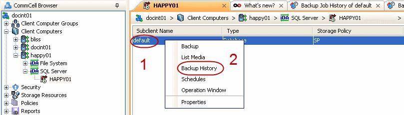 Page 28 of 36 the Subclient and select Backup History. 5. Click OK. 6.
