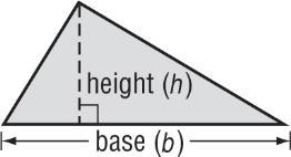 Symbols A = bh TRIANGLES Words The area