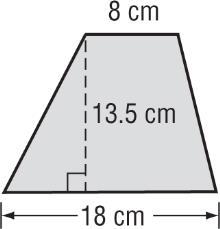 The area A of a trapezoid equals half the