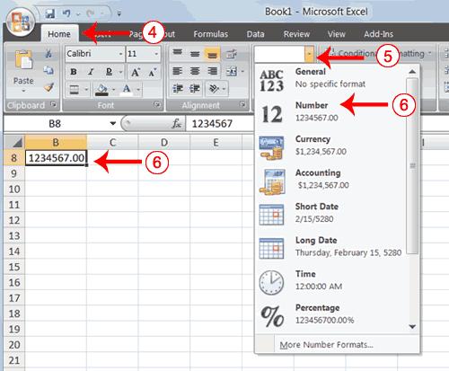 3. Release the left mouse button when the width indicator shows approximately 20. Excel increases the column width to 20. Format Numbers You can format the numbers you enter into Microsoft Excel.