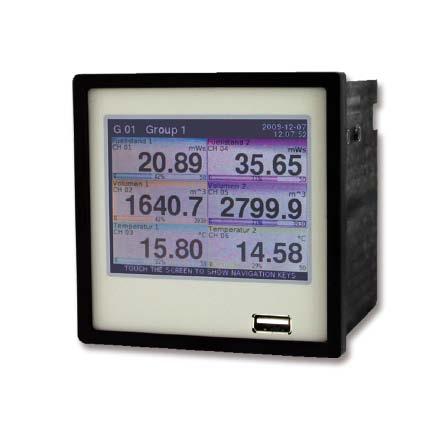Multichannel Process Display TFT with Contacts, Analogue Outputs and Datalogger Functional range
