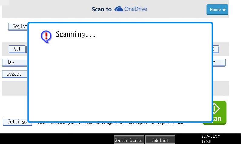 Note: Refer to Troubleshooting section for additional error messages related to scanning. When the [Scan] button or [Start] key is pressed, this message is displayed.