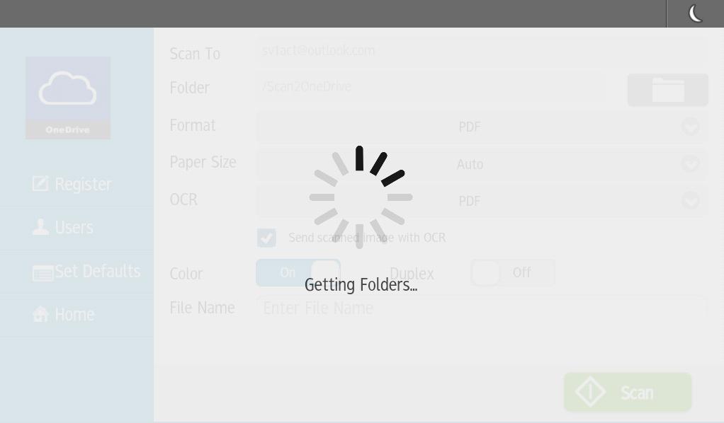 Folder Selection Pressing ICON displays folder selection dialog