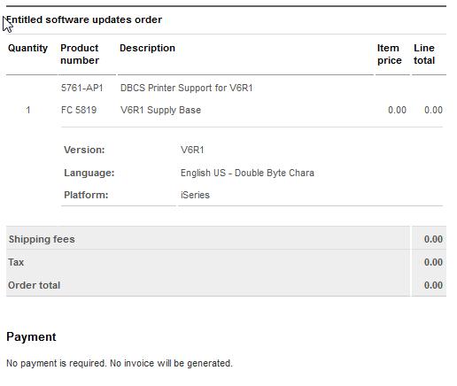 Step 3 : Order Summary ( IBM I and AIX) Delivery options: I want to download the order now.