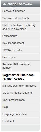 Register for Business Partner Access If you are an IBM Business Partner, you can set your user ID as Business Partner. Please see how to register an IBM user ID if you do not have a user ID yet.