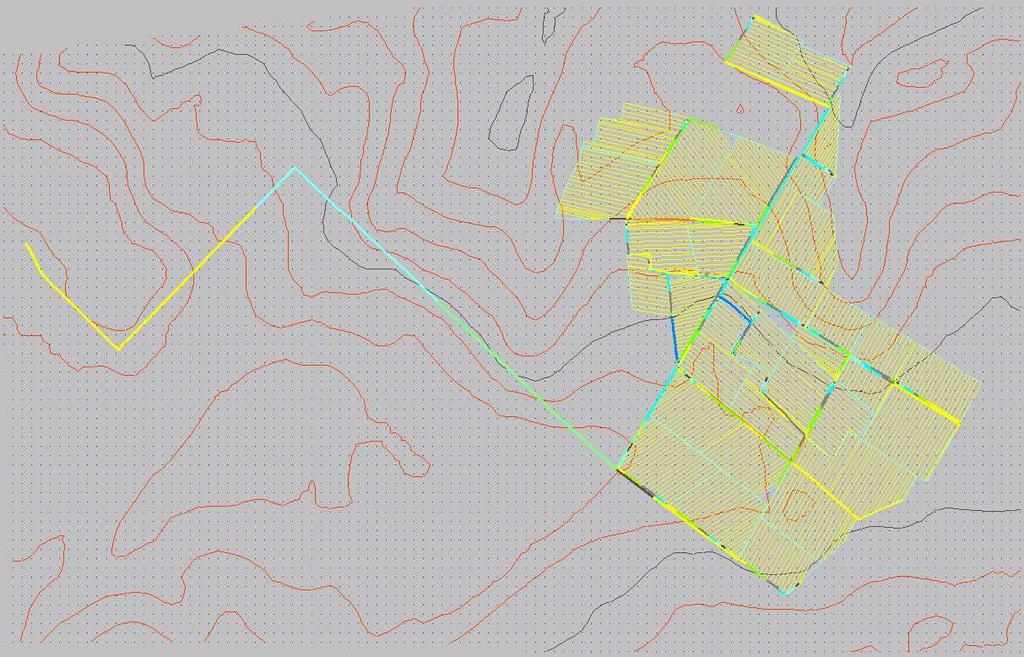 Have the irrigation design software interact with GE and assign related elevations to the grid DTM points.
