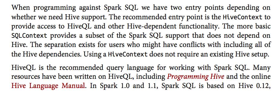 Using HiveQL for Spark SQL 10 E6895 Advanced Big Data